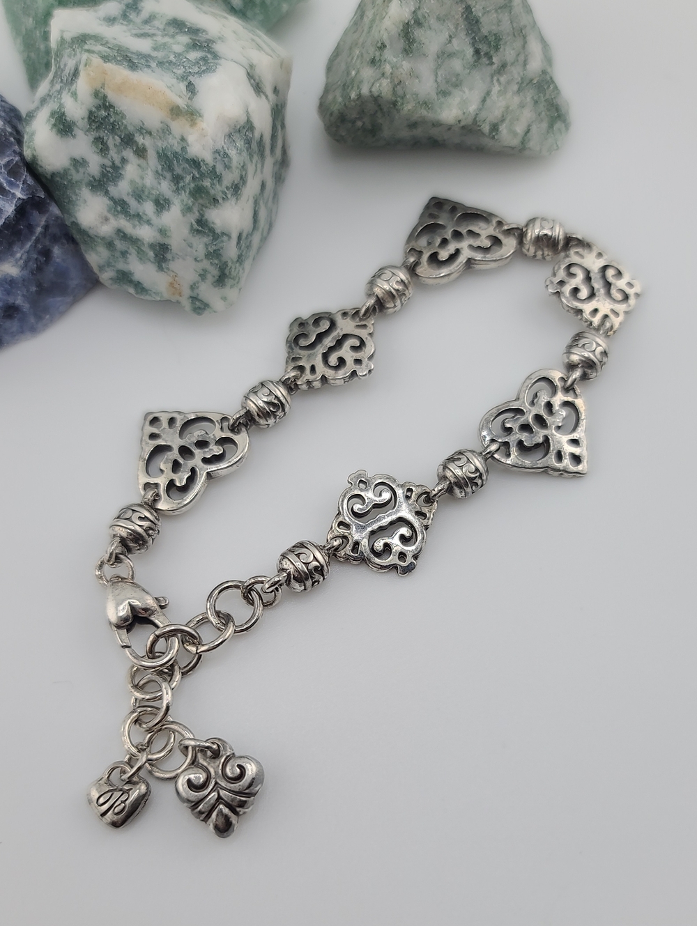 $48 Brighton "GENEVA HEARTS" Filigree Openwork, CutOuts, & Scrollwork Bracelet!